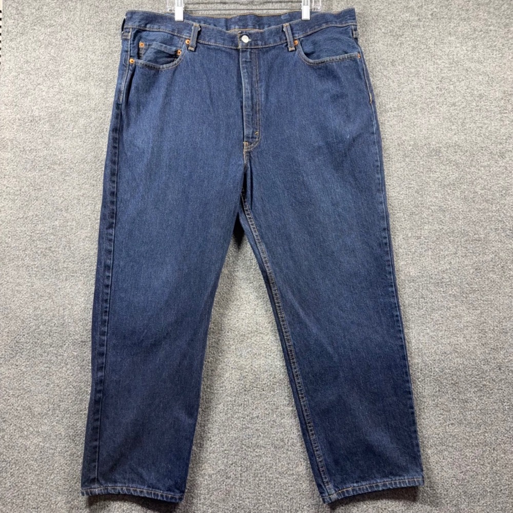Levis 550 Jeans Mens 42x30 Relaxed Fit Tapered Leg Denim Dark Wash Blue.
